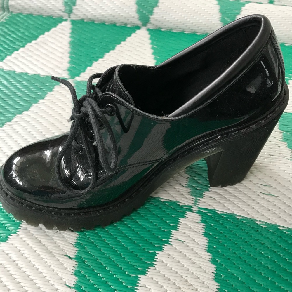 RARE Dr. Martens Patent Leather Lace Up Salome Heels